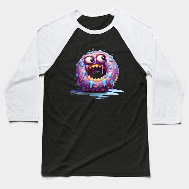 Monster donut, Halloween Baseball T-Shirt by WorldByFlower